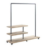 Brantley - 66" Hanger Rack - Oak & Sandy Gray