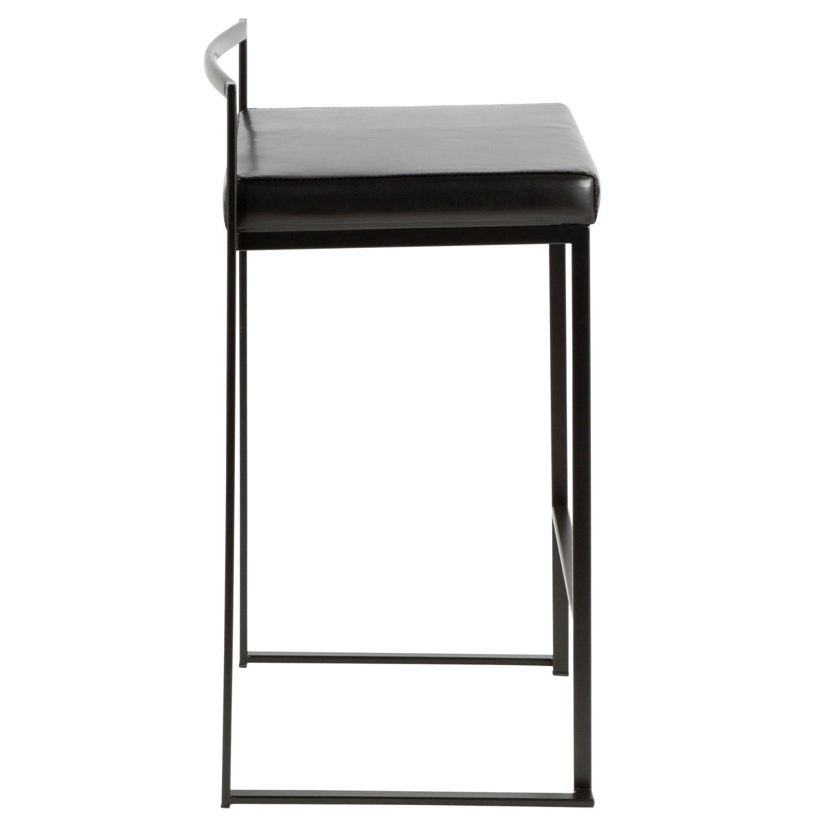Fuji - Stackable Counter Stool With Cushion - Black Metal