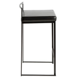 Fuji - Stackable Counter Stool With Cushion - Black Metal