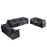 Elegant Corduroy Oversized Sectional Sofa Set With Deep Seats And Flexible Layout