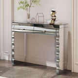 Console Table With 2 Drawers For Living Room - Silver