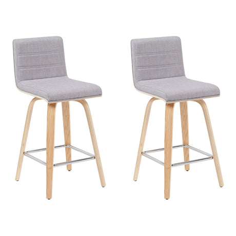 Vienna - Modern Counter Height Swivel Bar Stool - Patterned Oak Wood Frame