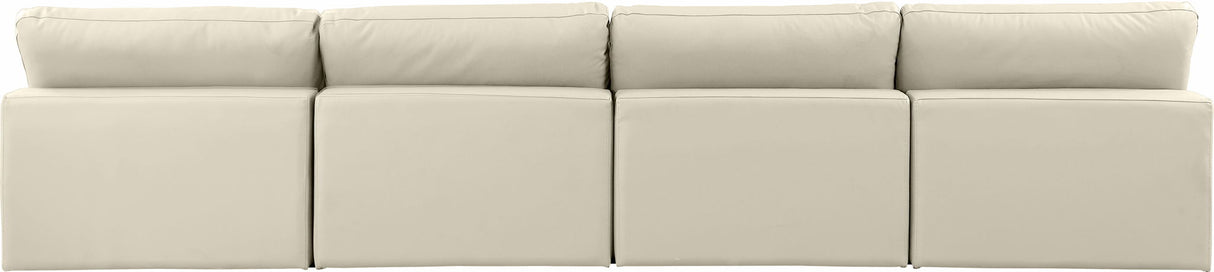 Comfy - Faux Leather Modular Armless Sofa 4 Seats
