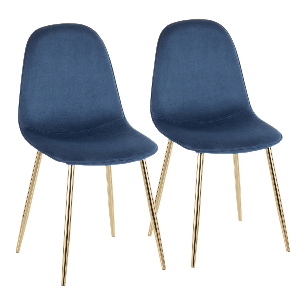 Pebble - Contemporary Chair (Set of 2) - Gold Steel, Velvet