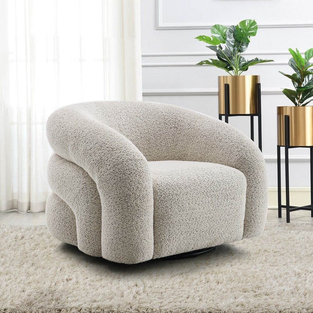 Irma - Chair With Swivel - Gray Boucle