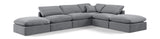 Indulge - Velvet 6 Piece Modular Armless Sectional