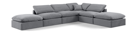 Indulge - Velvet 6 Piece Modular Armless Sectional