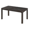 Rectangular Dining Table With Parquet Top, Rounded Corners