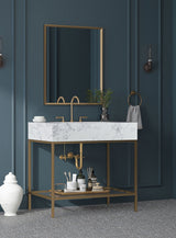 Marmo - Engineered Marble Bathroom Vanity With Gold Base