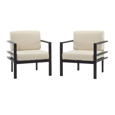 Modern Outdoor Lounge Chair With Aluminum Frame And Weather Resistant Cushions