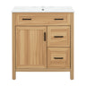 Bathroom Vanity With Sink, 2 Soft Close Drawers, 1 Soft Close Door, Adjustable Shelf