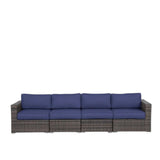 Luxurious Wicker Patio Sectional With Weather Resistant Sunbrella Cushions