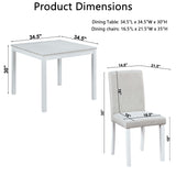 Dining Table Set With Crystal Decoration And Upholstered Chairs