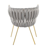 Braided Renee - Renee Braided Glam Chair - Gold Metal And Silver Velvet