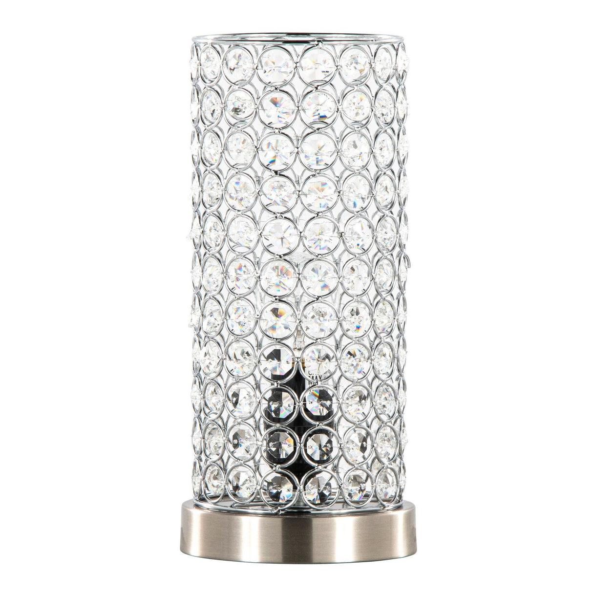 Chandelier - 11" Uplight (Set of 2) - Brushed Nickel With Clear Crystal And Chrome Metal Accents