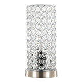 Chandelier - 11" Uplight (Set of 2) - Brushed Nickel With Clear Crystal And Chrome Metal Accents