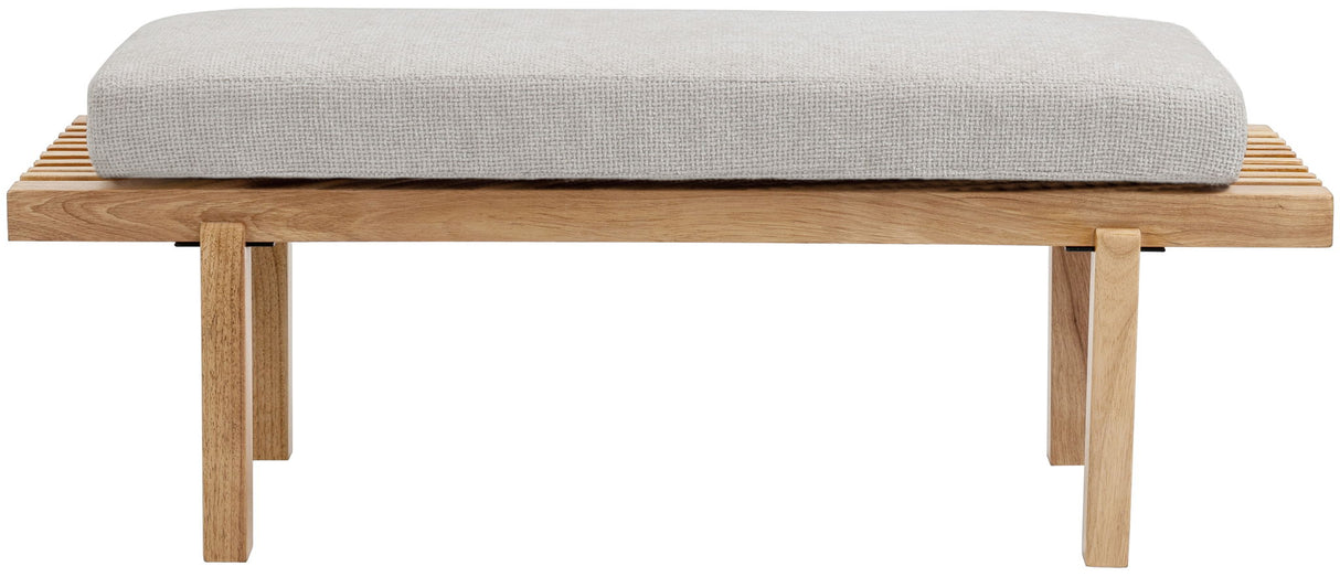 Naya - Chenille Fabric Bench - Cream