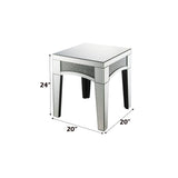 Noralie - 20" X 20" End Table - Mirrored & Faux Diamonds