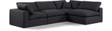 Comfy - 4 Piece Linen Fabric Modular Armless Sectional