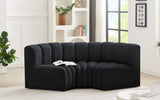 Arc - Velvet 3 Piece Modular U-Shaped Sofa