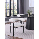 Notting - Upholstered Dining Arm Chair (Set of 2) In And Open C Shaped Backrest - Cream