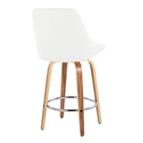 Diana - 26" Fixed-Height Counter Stool With Swivel And Round Chrome Metal Footrest (Set of 2) - Zebra Wood