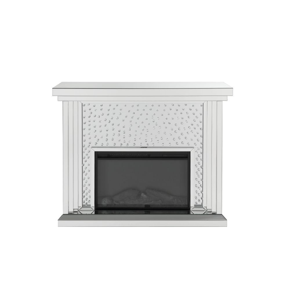 Nysa - 40" Fireplace - Mirrored & Faux Crystals