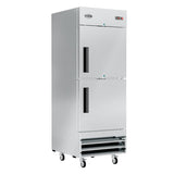 29 in. Commercial Stainless Steel Solid Half Door Reach-In Refrigerator, 23 cu. ft. RIR-1D-SSHD