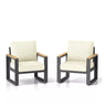 All-Weather Patio Armchairs With Thick Cushions (Set of 2)