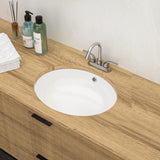 Elegant Ceramic Oval Undermount Bathroom Sink With Overflow