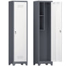 Broom Storage Cabinet Narrow Slim With Hooks And Shelves, Heavy-Duty