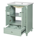 Modern Bathroom Vanity With Sink, Cabinet With Drawer And Dividers, Rectangular Storage Unit
