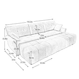 Sofa Set With Ottoman And Pillows, Textured, High Resilience Cushions