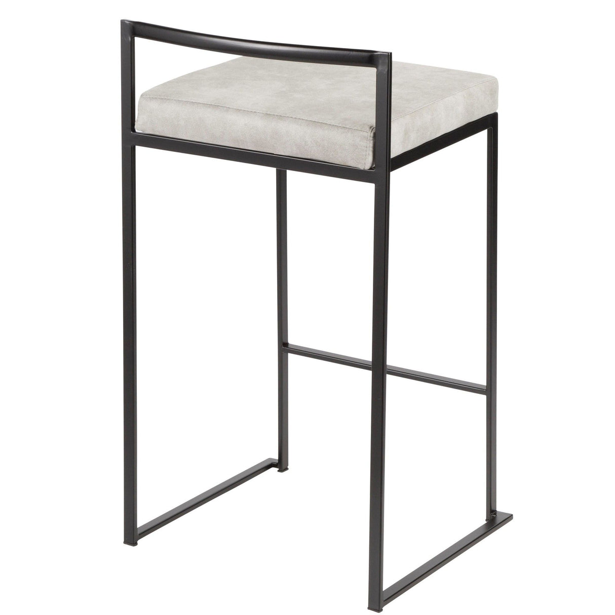 Fuji - Stackable Counter Stool With Cushion - Black Metal