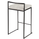 Fuji - Stackable Counter Stool With Cushion - Black Metal