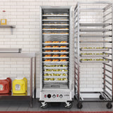 33 in. Commercial Non-Insulated Glass Door Heated Holding/Proofing Cabinet with 36-Pan Capacity in Silver (KM-CHP36-SNGL)