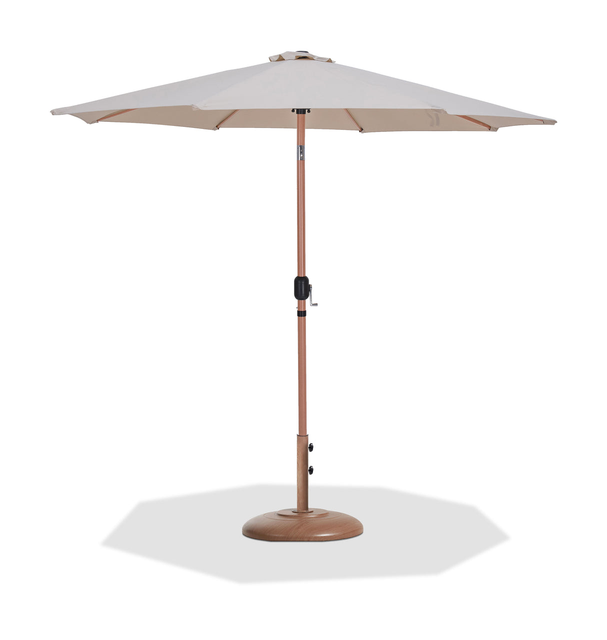 Fiji - Aluminum Patio Umbrella With Round Teak Base