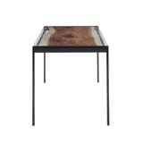 Live Edge - Contemporary Table - Printed Glass Top