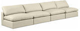 Comfy - Faux Leather Modular Armless Sofa 4 Seats