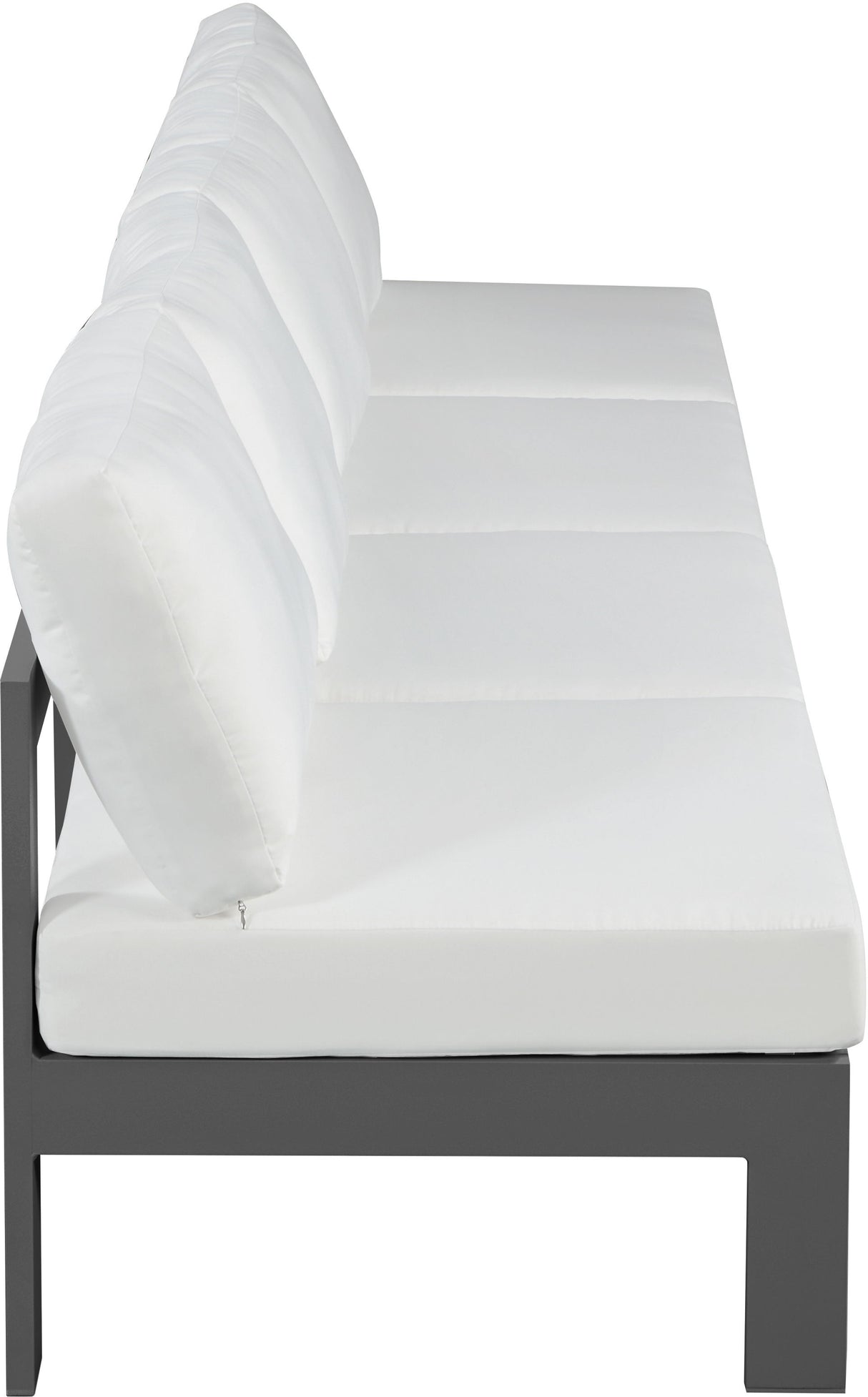 Nizuc - Outdoor Patio 4 Seat Armless Modular Sofa With Gray Frame