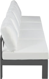 Nizuc - Outdoor Patio 4 Seat Armless Modular Sofa With Gray Frame