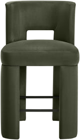 Zuno - Velvet Performance Fabric Upholstered Counter Stool (Set of 2)