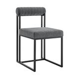 Anastasia - Dining Chair (Set of 2) - Matte Black / Anchor Gray