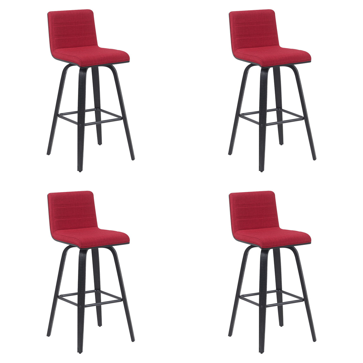 Vienna - Modern Swivel Bar Height Stool - Black Brushed Wood Frame