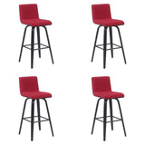 Vienna - Modern Swivel Bar Height Stool - Black Brushed Wood Frame