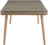 Seacrest - Tempered Glass Top And Wicker Outdoor Patio Dining Table