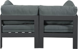 Nizuc - Outdoor Patio 2 Seat Modular Sofa With Gray Frame