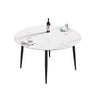 Modern Man-Made Stone Round Metal Dining Table-Position For 6 People
