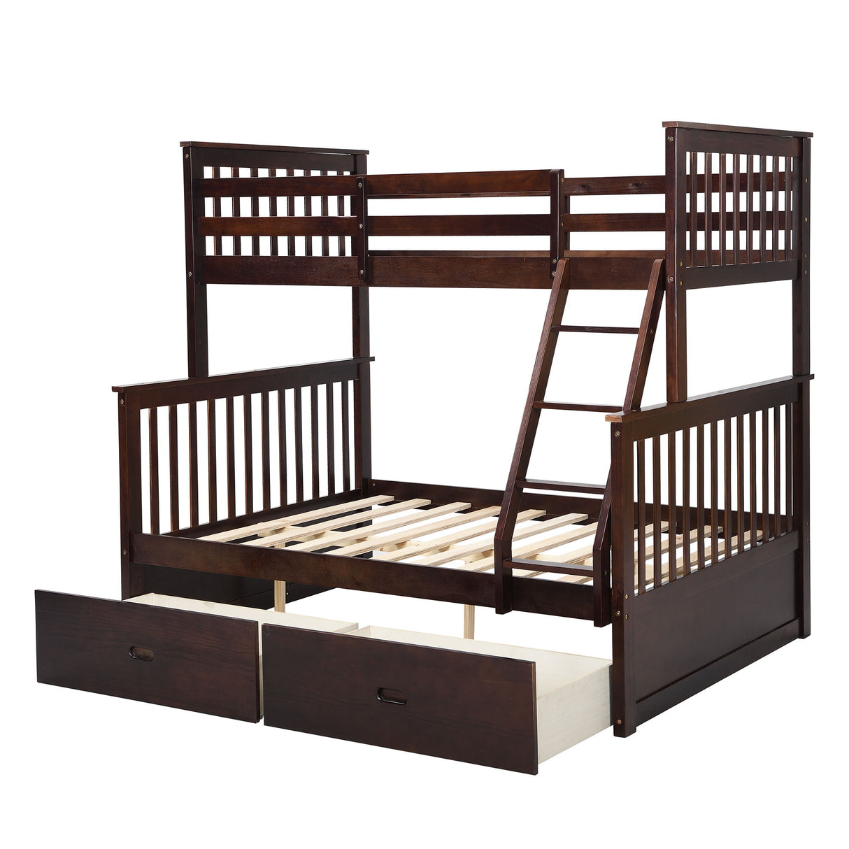 Bunk Bed With Ladder, And Safety Guard Rails
