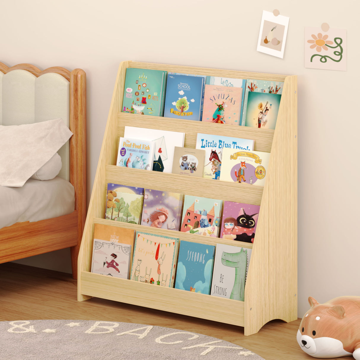 4 Tier Bookshelf, Toddler Book Display Shelves